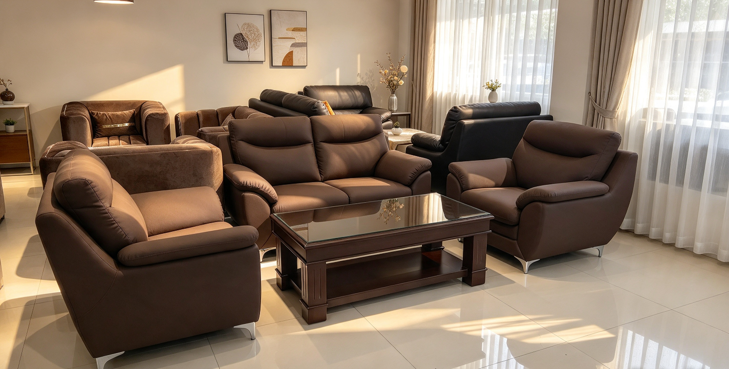 Set Sofa Tamu 2.1.1 Executive Minimalis + Meja Sending Kayu