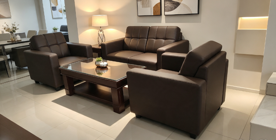 Set Sofa 2.1.1 Minimalis Signature by Limun Jaya + Meja Sending Kayu Best Seller