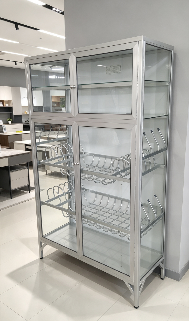 Lemari Rak Piring Aluminium Silver